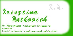 krisztina matkovich business card
